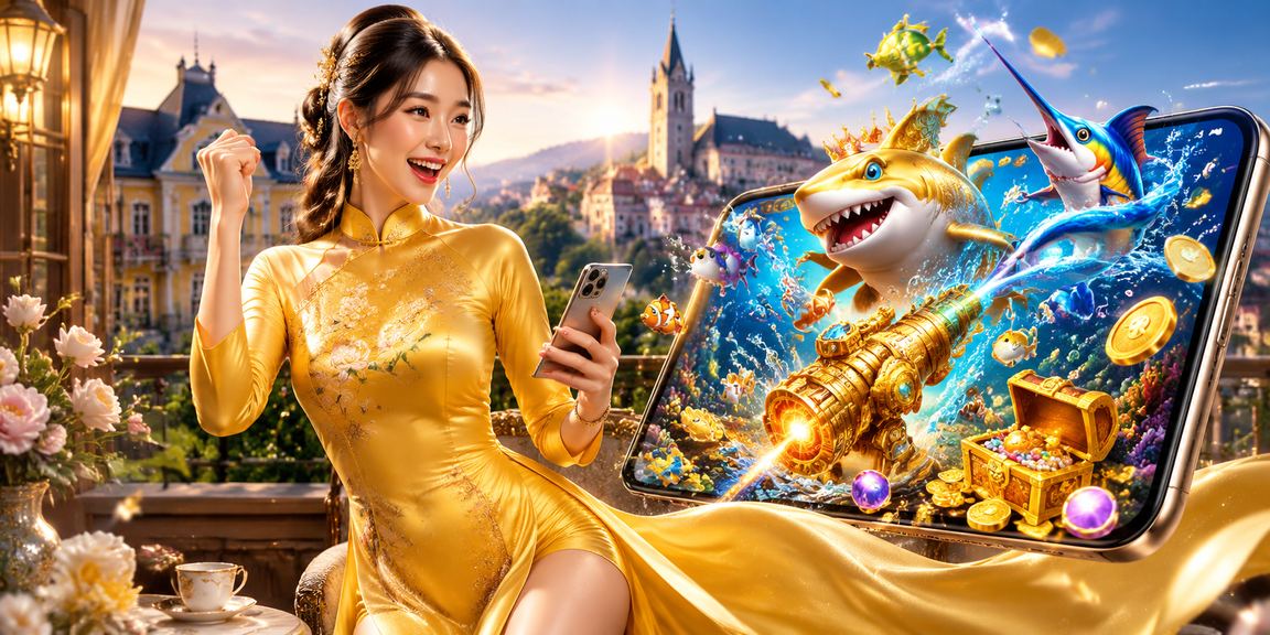 Người dùng tại Đà Lạt mặc áo dài trải nghiệm trò chơi bắn cá và casino trực tuyến