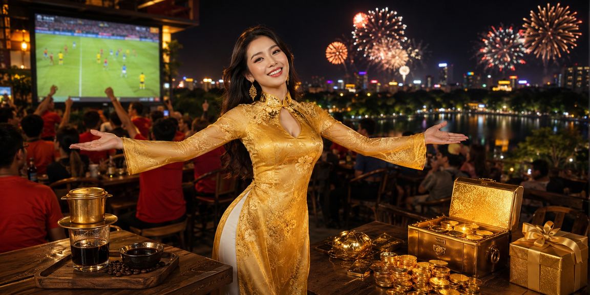 Phụ nữ mặc áo dài tại Hà Nội theo dõi điểm VIP và kết quả cược trên điện thoại