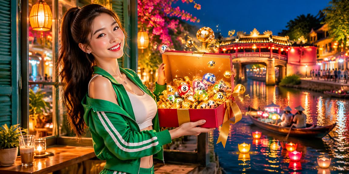 Giao diện xổ số và lottery tại 346 nhìn từ quán cà phê Hội An